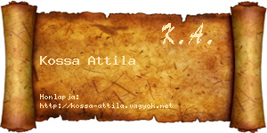 Kossa Attila névjegykártya